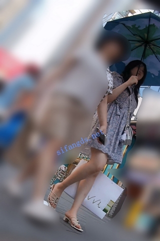 『D·D』-171-淡紫碎花连衣裙，白腿学生妹，淡紫色内