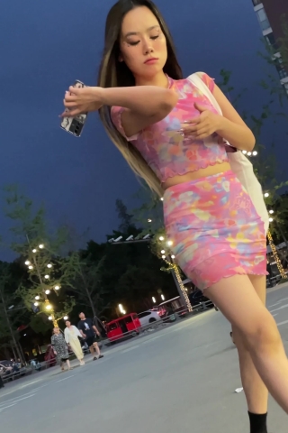 MG023【芒果CD】粉色包臀裙黑内